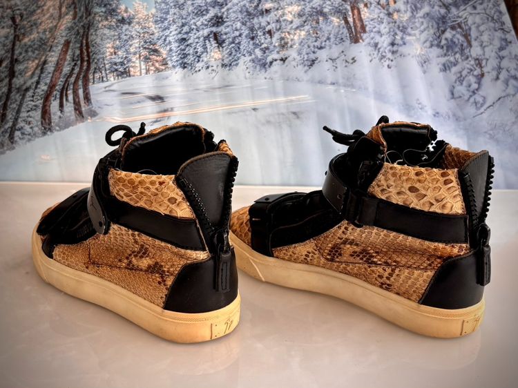 ขาย Giuseppe Zanotti Python-Effect Coby High-Top Sneakers – สภาพกริบ รูปที่ 3