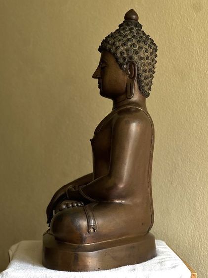 พระบูชาเชียงแสนสิงห์หนึ่ง เนื้อสัมฤทธิ์ พระเก่าถึงยุค หน้าตักกว้าง 15 นิ้ว รูปที่ 4