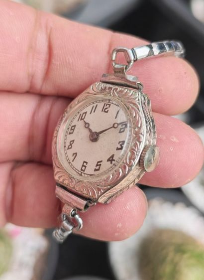 นาฬิกา Vintage 18K G.F. White Gold หูกระทะ ระบบไขลาน หายากสุดๆครับ แค่วัสดุก็คุ้มแล้วครับ รูปที่ 6