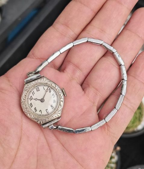นาฬิกา Vintage 18K G.F. White Gold หูกระทะ ระบบไขลาน หายากสุดๆครับ แค่วัสดุก็คุ้มแล้วครับ รูปที่ 2