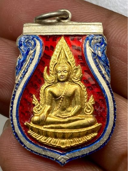 เหรียญพระพุทธชินราช ลงยาหน้ากากทอง