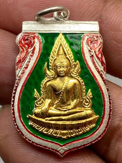 เหรียญพระพุทธชินราชอินโดจีน ลงยา หน้ากากทอง