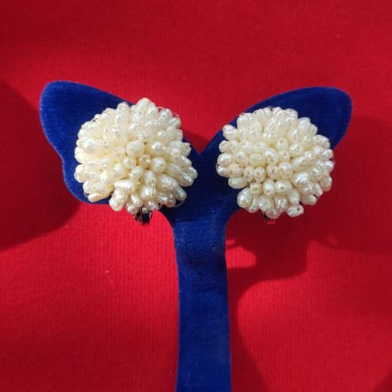 อัญมณี 🔖ต่างหูหนีบ มุกแท้ ผิววาวประกาย ของจริงสวยมาก งานจากญี่ปุ่น