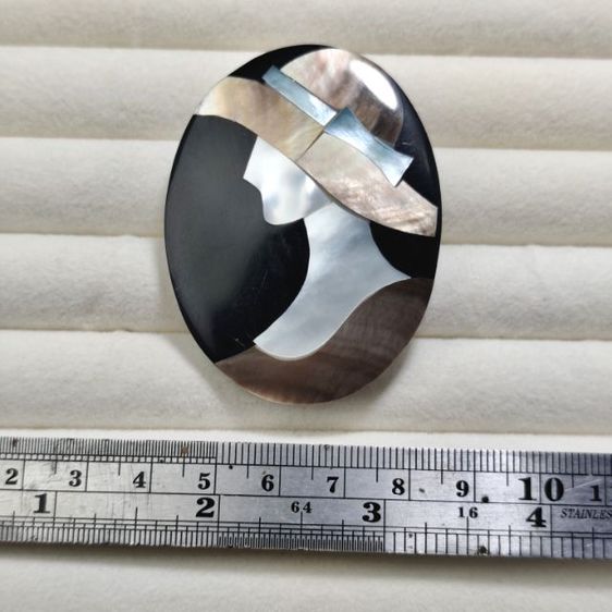 🔖เข็มกลัดวินเทจ ฝังเปลือกหอยมุก สภาพสวยสมบูรณ์ งานจากต่างประเทศ รูปที่ 5