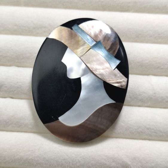 🔖เข็มกลัดวินเทจ ฝังเปลือกหอยมุก สภาพสวยสมบูรณ์ งานจากต่างประเทศ รูปที่ 6