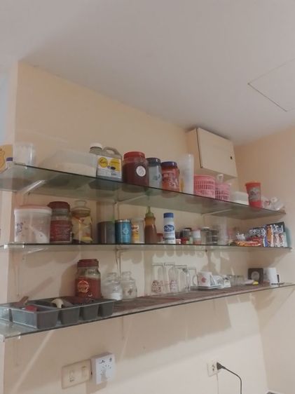 หิ้งหลายชั้นที่เปิดโล่ง ชั้นวางของ(กระจก) 3 ชั้น