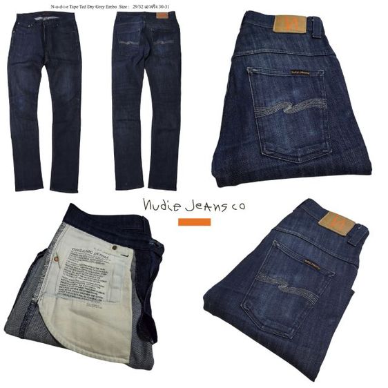 อื่นๆ Nudie Jeans กางเกงยีนส์ ยี้ห้อ Nudie Tape Ted Dry Grey Embo