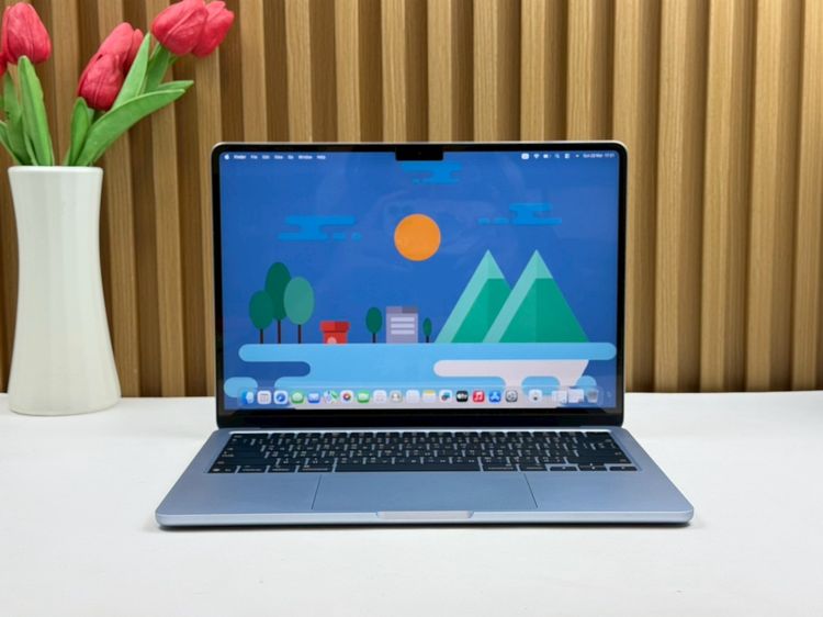 แมค โอเอส 16 กิกะไบต์ อื่นๆ ใช่ MacBook Air 13.6-inch M4 2025 Ram16GB SSD512GB SkyBlue apple care 22 June 2026 