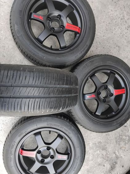 TE37 สีดำ พร้อมยาง มิชลิน 185 60 15 ปี 22 รูปที่ 5