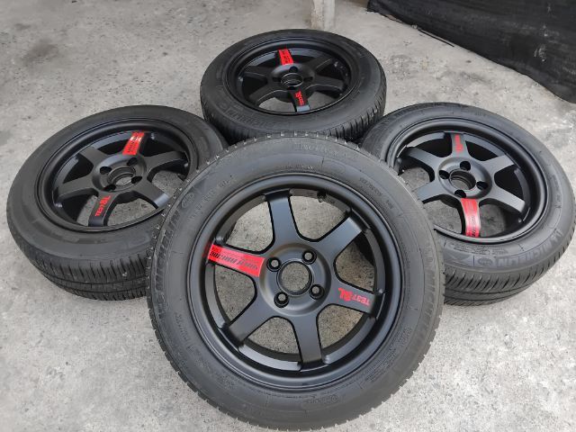 TE37 สีดำ พร้อมยาง มิชลิน 185 60 15 ปี 22 รูปที่ 3
