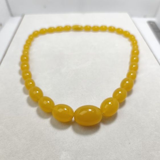 🔖สร้อยคอคล้ายอำพัน สีเหลือง ไล่ระดับ ของจริงสวยมาก  งานจากญี่ปุ่น รูปที่ 4