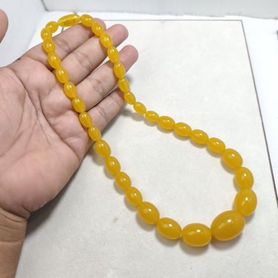 🔖สร้อยคอคล้ายอำพัน สีเหลือง ไล่ระดับ ของจริงสวยมาก  งานจากญี่ปุ่น รูปที่ 2