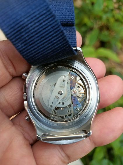 Vintage SEIKO 6139-7160 Chronograph Automatic Day-Date 1970's หอยโข่งหน้าเดิมขาว เดินปรกติ รีเซ็ตตรง พร้อมสายนาโต้ ขาย 5,950บาทไทย.ส่ง50บ. รูปที่ 12