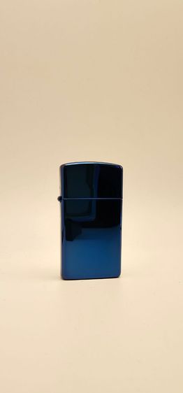 ไฟแช็คซิปโป้สลิม ตัวเล็ก เงาๆ สีฟ้าพลอยไพลิน  รูปที่ 6