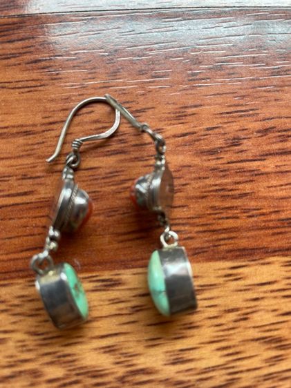 ต่างหูเงินแท้ผสมหินเทอร์คอยส์ รูปที่ 5