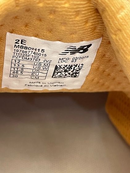 ขาย NEW Balance 880 V.15  สีเหลืองมัสตาร์ดของแท้ ขนาด12 US 2E รูปที่ 2