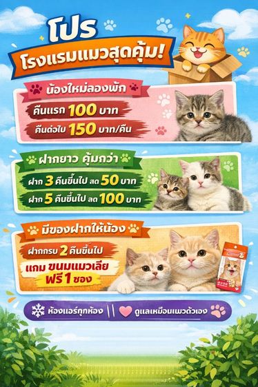 🐈โรงแรมแมวชลบุรี รับฝากแมว รูปที่ 3