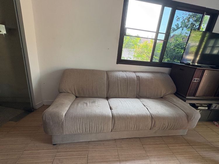 เนื้อ ผ้า 3 ที่นั่ง โซฟา 190ซม. สภาพปานกลาง (มารับเอง)