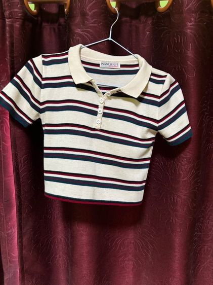 เสื้อครอป คอปก 