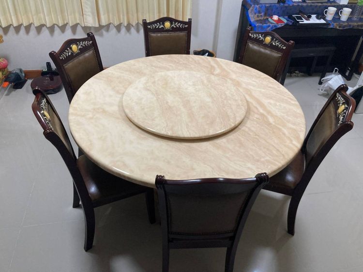 โต๊ะกินข้าวหินอ่อนพร้อมเก้าอี้ 6 ที่นั่ง  รูปที่ 6