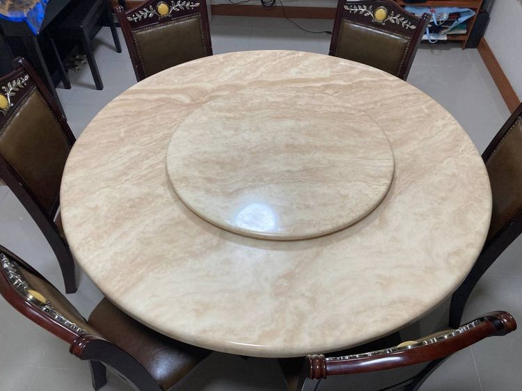 โต๊ะกินข้าวหินอ่อนพร้อมเก้าอี้ 6 ที่นั่ง  รูปที่ 9