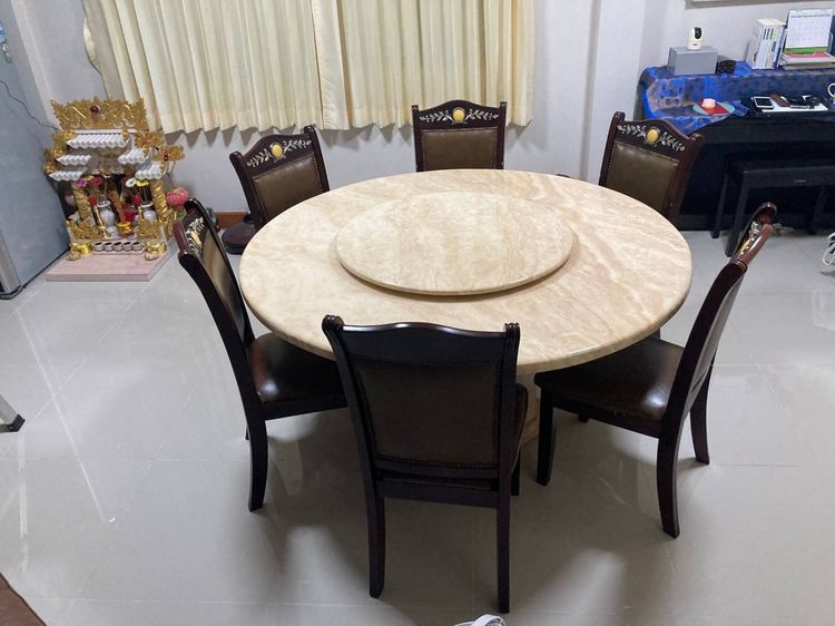 โต๊ะกินข้าวหินอ่อนพร้อมเก้าอี้ 6 ที่นั่ง  รูปที่ 10