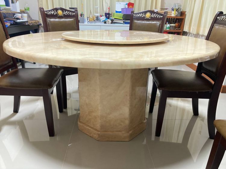 โต๊ะกินข้าวหินอ่อนพร้อมเก้าอี้ 6 ที่นั่ง  รูปที่ 5