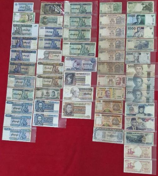 ธนบัตรไทย เซ็ตธนบัตรโบราณต่างประเทศ 3 สัญชาติ