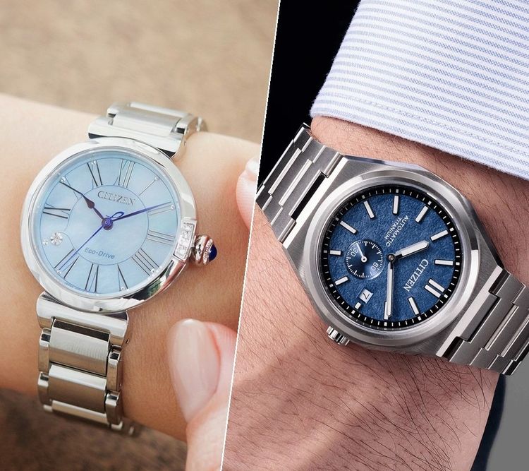 เงิน Citizen ZENSHIN Super Titanium™ NJ0180-80L และ Citizen L May Bells Eco-Drive EM1060-87N มือสองสภาพ 99.99Percent ใส่ไม่กี่ครั้ง กล่องอยู่ครบ