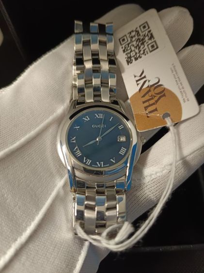 นาฬิกาGucci 5500L Stainless Steel Quartz Analog Black Dial Ladies' Watch  รูปที่ 8