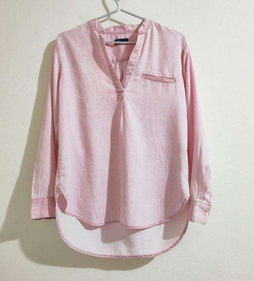 เสื้อเชิ้ตทรงสวม สีชมพู รูปที่ 4