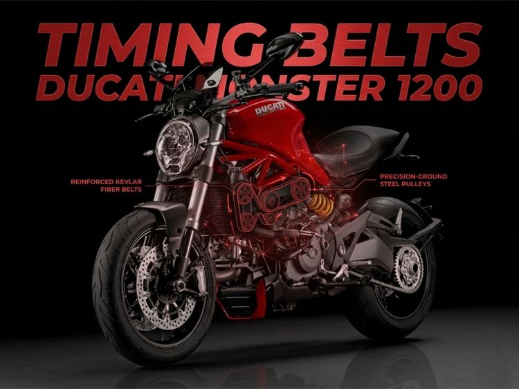 Timing Belts สายพานเกรดพรีเมียม มาตรฐานโรงงาน ใช้กับ Ducati Monster 1200 รูปที่ 2