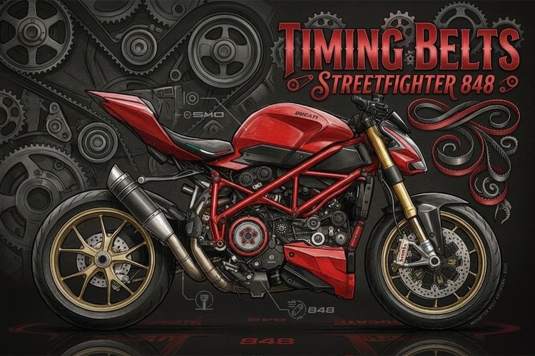 Timing Belts สายพานใช้กับ Ducati Street Fighter 848 (ราคาต่อเส้น) รูปที่ 2