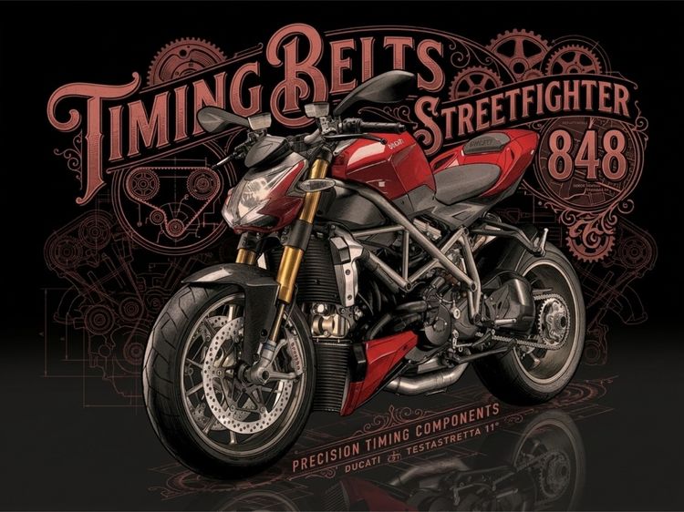 Timing Belts สายพานใช้กับ Ducati Street Fighter 848 (ราคาต่อเส้น) รูปที่ 4