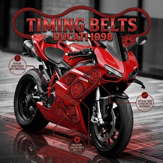 Timing Belts สายพานใช้กับ Ducati 1098 (ราคาต่อเส้น) รูปที่ 3