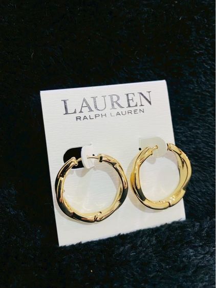 ต่างหูLauren Ralph Lauren Gold-Tone Twisted Hoop Earrings ของแท้งาน outlet  รูปที่ 3