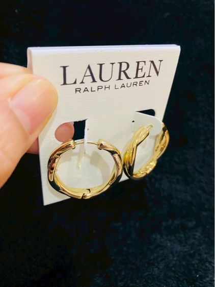 ต่างหูLauren Ralph Lauren Gold-Tone Twisted Hoop Earrings ของแท้งาน outlet  รูปที่ 6