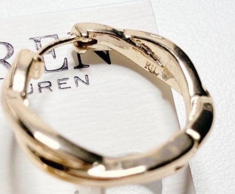 ต่างหูLauren Ralph Lauren Gold-Tone Twisted Hoop Earrings ของแท้งาน outlet  รูปที่ 12