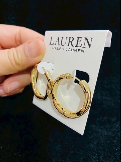 ต่างหูLauren Ralph Lauren Gold-Tone Twisted Hoop Earrings ของแท้งาน outlet  รูปที่ 5