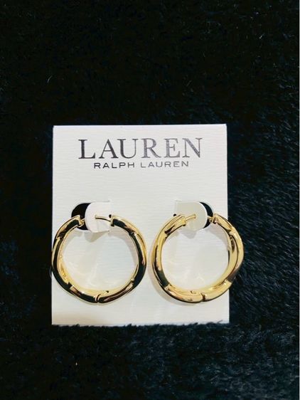 ต่างหูLauren Ralph Lauren Gold-Tone Twisted Hoop Earrings ของแท้งาน outlet  รูปที่ 2
