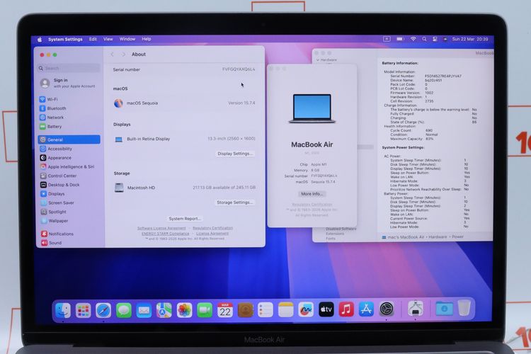 Macbook Air 13" M1 8-256GB (Space Gray) รูปที่ 3