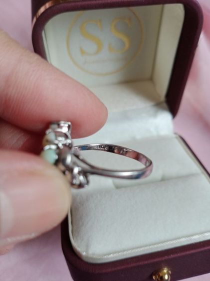 แหวนเงินแท้ หัวพลอยโอปอ จากต่างประเทศ( ขนาดเบอร์ 57 -58) รูปที่ 5