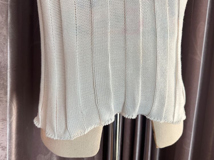 เสื้อกล้ามเอวลอยผ้ายืดนุ่มสีขาว ใส่ไม่คัน รูปที่ 7