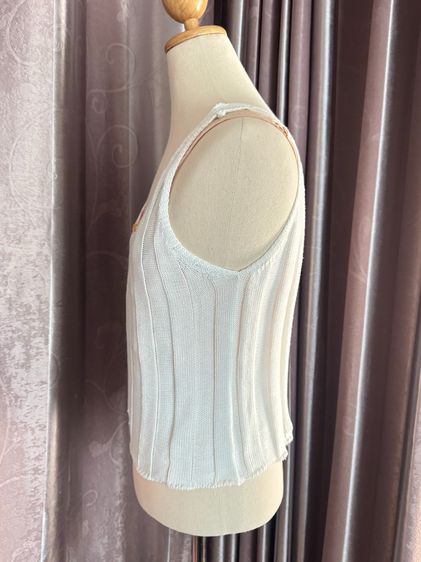 เสื้อกล้ามเอวลอยผ้ายืดนุ่มสีขาว ใส่ไม่คัน รูปที่ 6