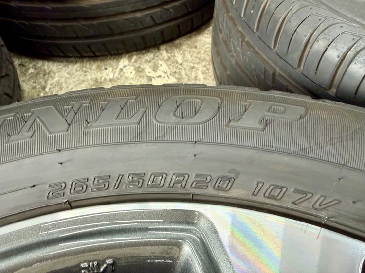 ล้อแม็ก TOYOTA LEGENDER ขอบ 20” ถอดป้ายแดง ยาง DUNLOP 265-50R20 ปี 25 สีเส้นตุ่มหน้ายางยังอยู่ครบ รูปที่ 9