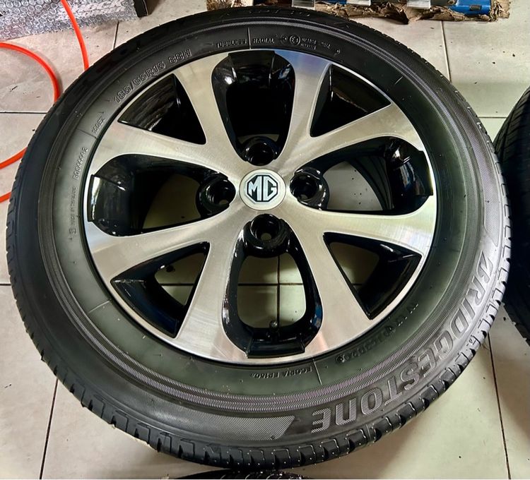 ล้อแม็กMG3 ขอบ15 4รู100 พร้อมยางใหม่บริสโตน 185 65 15 ปี2020 รูปที่ 4