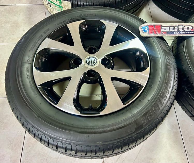 ล้อแม็กMG3 ขอบ15 4รู100 พร้อมยางใหม่บริสโตน 185 65 15 ปี2020 รูปที่ 6