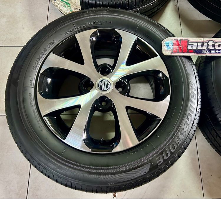 ล้อแม็กMG3 ขอบ15 4รู100 พร้อมยางใหม่บริสโตน 185 65 15 ปี2020 รูปที่ 3