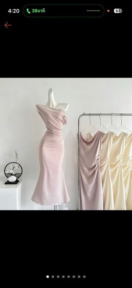 ชมพู อื่นๆ เดรส | จั๊มสูท S เดรสหางปลาผ้าซาติน
