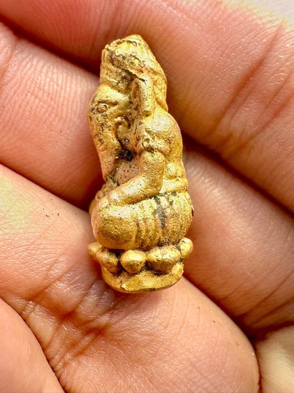 พระพิฆเนศนั่งบัว กรุวัดมหาธาตุลพบุรี แก่ทองโบราน มีคราบกรุ เดิมๆ รูปที่ 3